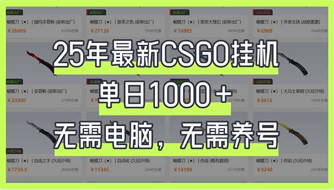 （14178期）25年最新CSGO挂机系统，单日1000+，无需电脑，无需养号，0基础可上手-学而上