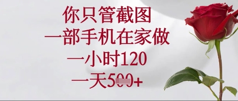 你只管截图,一部手机在家操作,一小时120.一天5张【揭秘】-学而上